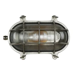 Außenwandleuchten|Rustikale Lampen*Lido Außenwandleuchte Nickel Echt-Messing IP64 Maritim