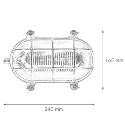 Außenwandleuchten|Rustikale Lampen*Lido Außenwandleuchte Nickel Echt-Messing IP64 Maritim