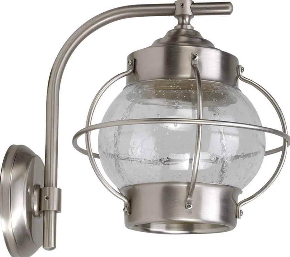 Außenleuchten Antik|Außenleuchten Messing*Lido Außenwandleuchte Nickel Maritim Haus Echt-Messing