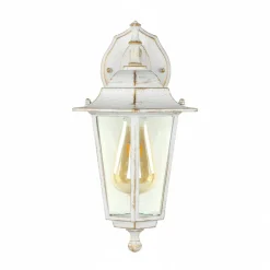 Rustikale Lampen|Rustikale Außenleuchten*Easylight Außenwandleuchte PARIS Weiß Gold hängend Landhausstil