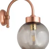 Außenleuchten Messing|Außenwandleuchten*Lido Außenwandleuchte Rund Kupfer Echt-Messing Haus Hof