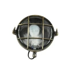 Außenwandleuchten|Rustikale Lampen*Lido Außenwandleuchte Rund Messing Maritim IP64 Haus