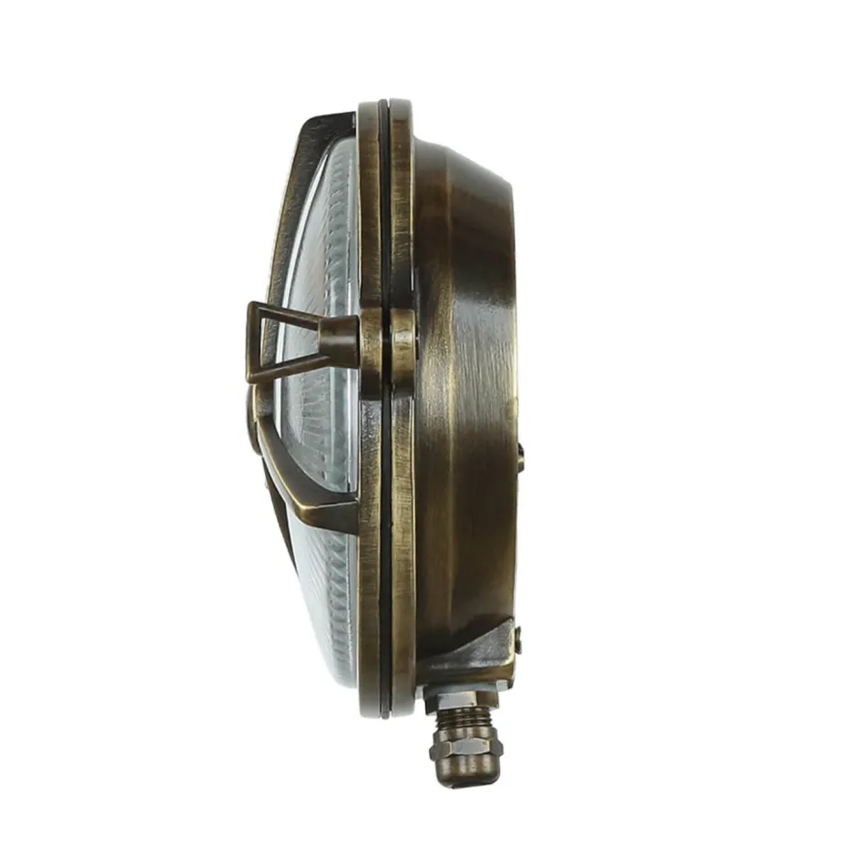 Lido Außenwandleuchte Rund Messing Glas Maritim IP64 Haus< Rustikale Lampen|Metall Lampen