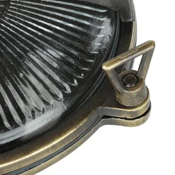 Lido Außenwandleuchte Rund Messing Glas Maritim IP64 Haus< Rustikale Lampen|Metall Lampen