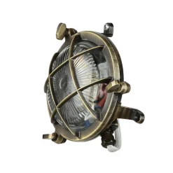 Lido Außenwandleuchte Rund Messing Haus Terrasse Maritim< Rustikale Lampen|Metall Lampen