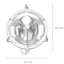 Außenwandleuchten|Rustikale Lampen*Lido Außenwandleuchte Rund Nickel Echt-Messing Maritim