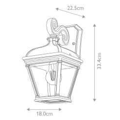 Metall Lampen|Vintage Lampen*Elstead Außenwandleuchte Schwarz H: 33,4 cm IP44 Vintage Design