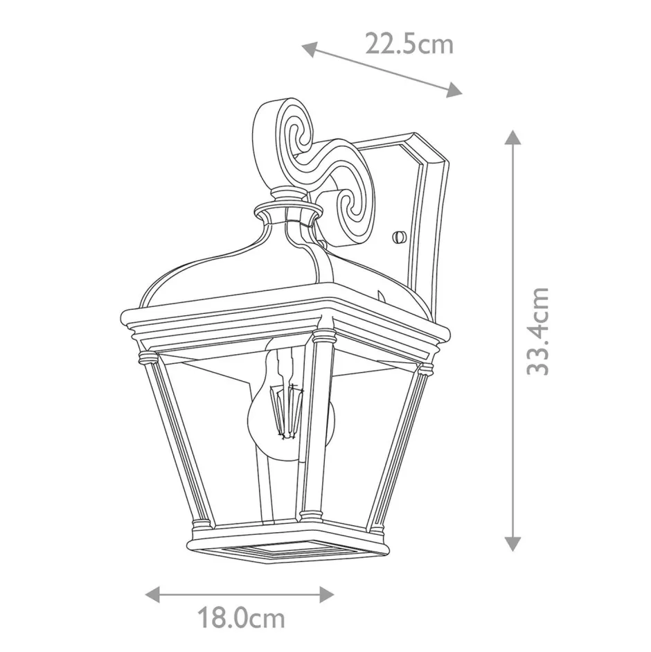 Metall Lampen|Vintage Lampen*Elstead Außenwandleuchte Schwarz H: 33,4 cm IP44 Vintage Design