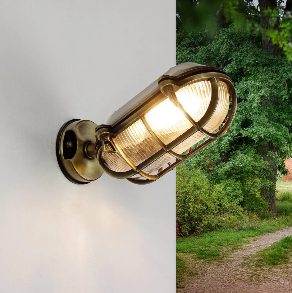 Lido Außenwandleuchte Verstellbar aus Messing Antik< Außenwandleuchten|Rustikale Lampen