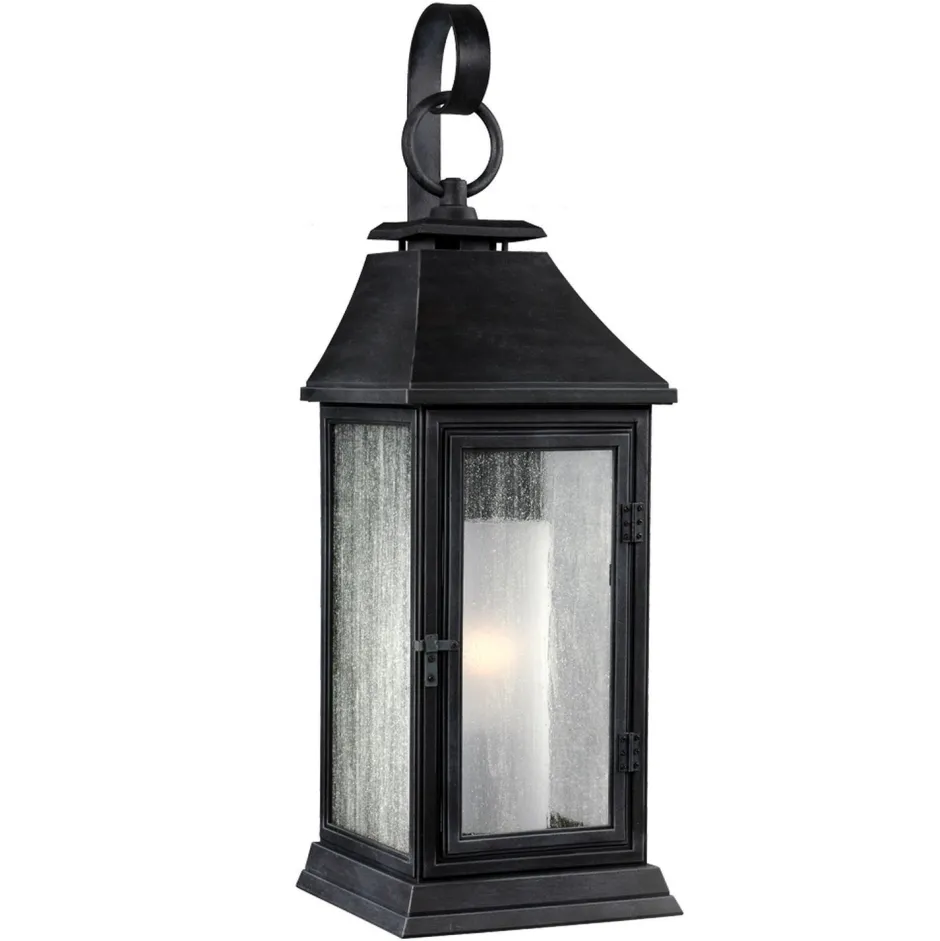 Vintage Lampen|Gartenlaternen*Elstead Außenwandleuchte Vintage IP44 in Zink 42 cm hoch E27