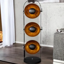 Retro Lampen|Designerlampen*Invicta Interior Außergewöhnlich Stehlampe 130cm Schwarz Gold