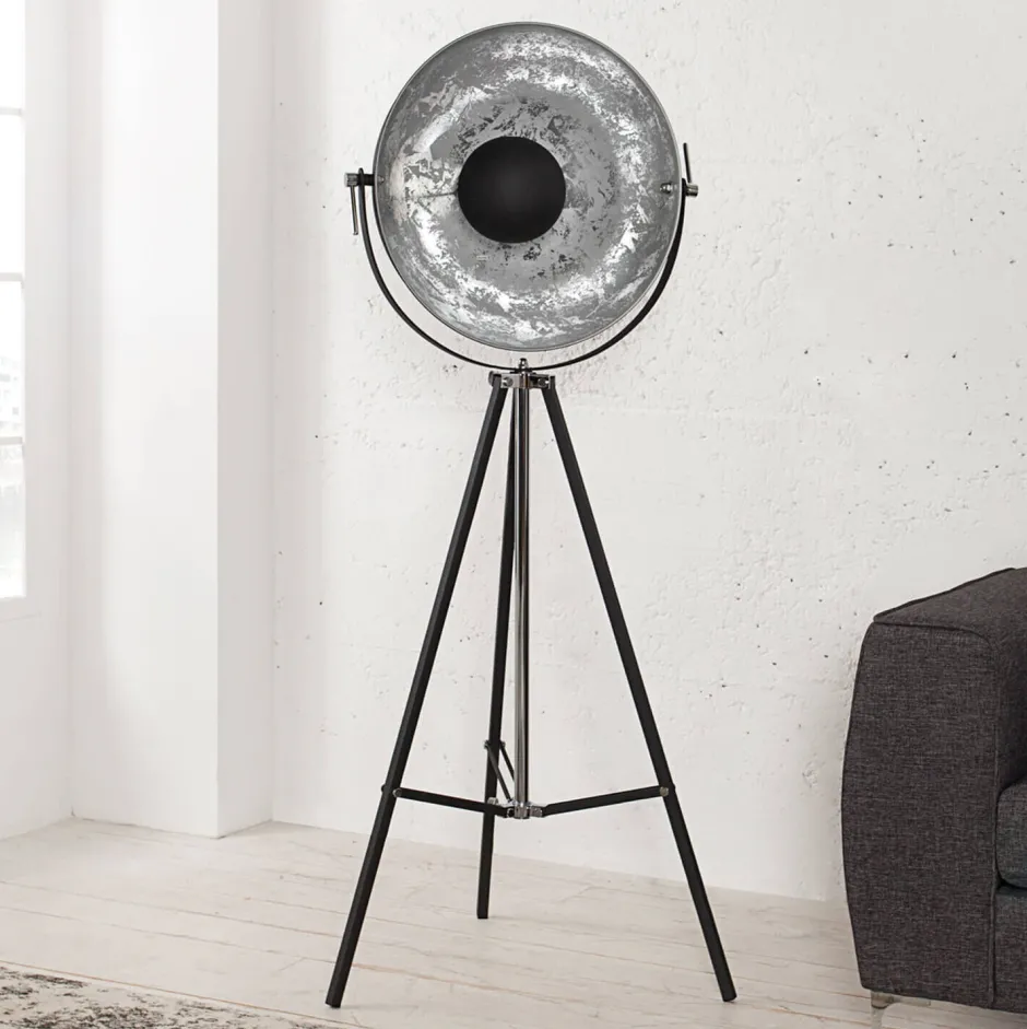 Invicta Interior Außergewöhnliche Standleuchte Schwarz beweglich< Retro Lampen|Designerlampen