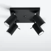 Deckenleuchten|Spots*Sollux Aufbau Spotstrahler ETNA in Schwarz 4-flmg