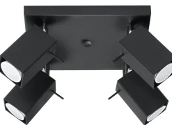 Deckenleuchten|Spots*Sollux Aufbau Spotstrahler FALERIA in Schwarz 4-flmg