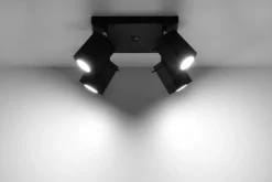 Deckenleuchten|Spots*Sollux Aufbau Spotstrahler FALERIA in Schwarz 4-flmg