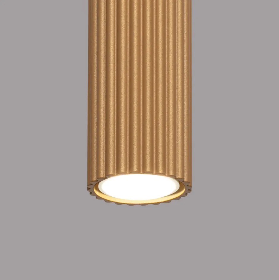Wohnzimmerlampen|Küchenlampen*Sollux Aufbauspot Aufputz Ø 6,5 cm H: 60 cm Aluminium in Gold GU10