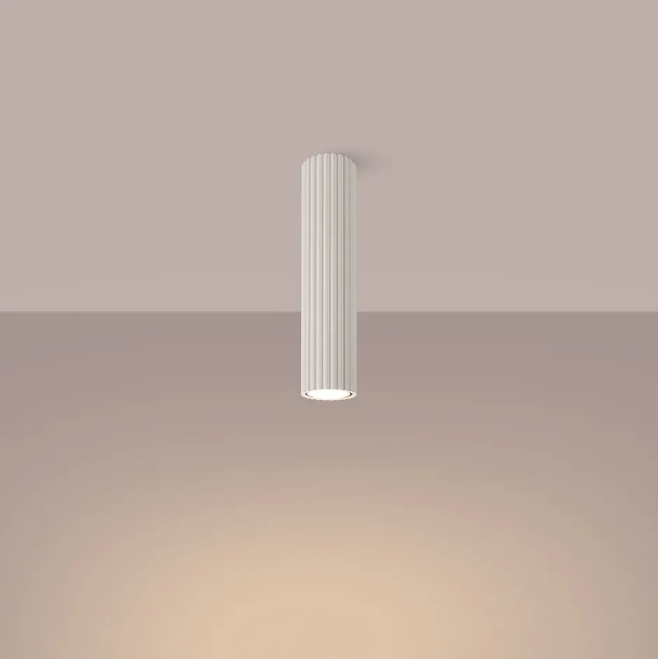 Wohnzimmerlampen|Küchenlampen*Sollux Aufbauspot GU10 in Creme Ø 6,5 cm H: 30 cm schmal BERTA