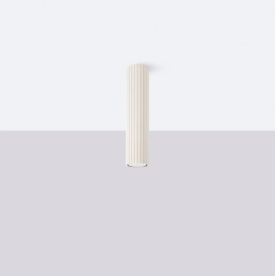 Wohnzimmerlampen|Küchenlampen*Sollux Aufbauspot GU10 in Creme Ø 6,5 cm H: 30 cm schmal BERTA