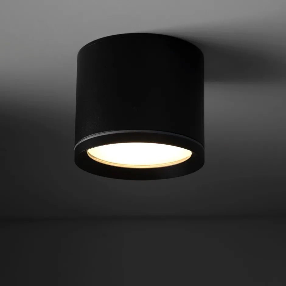 Metall Lampen|Feuchtraumleuchten*TK Lighting Aufbauspot Schwarz Aluminium GX53 IP44 Ø8,4 cm Aufputz