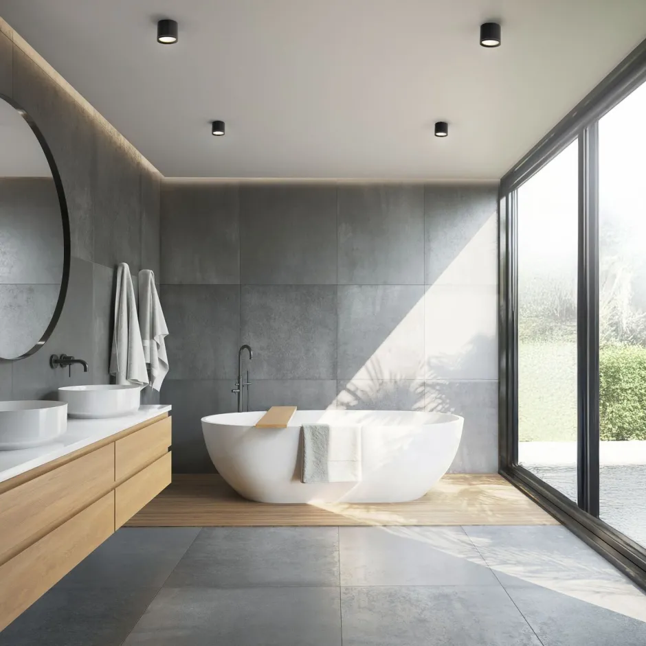 Metall Lampen|Feuchtraumleuchten*TK Lighting Aufbauspot Schwarz Aluminium GX53 IP44 Ø8,4 cm Aufputz