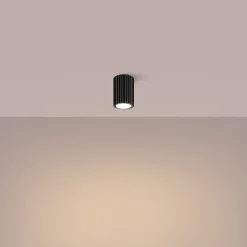 Sollux Aufbauspot Schwarz klein GU10 Ø 6,5 cm H: 10 cm Aluminium< Flurlampen|Wohnzimmerlampen