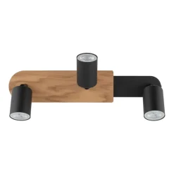 TK Lighting Aufbaustrahler 3-flammig GU10 51 cm Metall Holz Modern< Wohnzimmerlampen|Küchenlampen