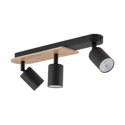 TK Lighting Aufbaustrahler 3-flammig GU10 51 cm Metall Holz Modern< Wohnzimmerlampen|Küchenlampen