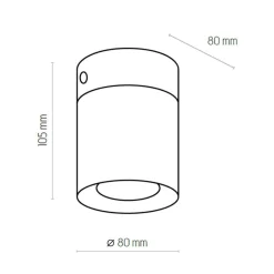 TK Lighting Aufbaustrahler GU10 Metall Weiß akzentuiert Ø8 cm< Spots|Flurlampen