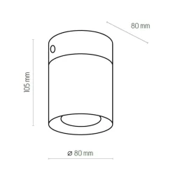TK Lighting Aufbaustrahler GU10 Metall Weiß akzentuiert Ø8 cm< Spots|Flurlampen