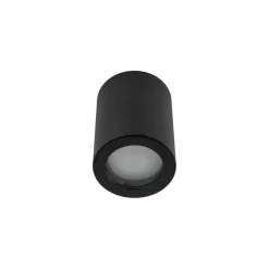 Metall Lampen|Feuchtraumleuchten*TK Lighting Aufbaustrahler Schwarz Metall IP44 Ø6,5 cm GU10 Aufputz