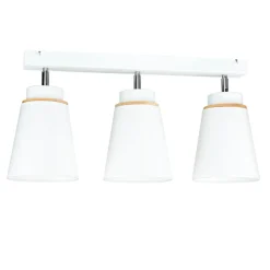 Lamkur Aufbaustrahler Schwenkbar Weiß Holz Deckenstrahler< Wohnzimmerlampen|Stofflampen