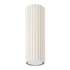 Flurlampen|Küchenlampen*Sollux Aufputz Deckenspot GU10 Ø 6,5 cm H: 20 cm in Creme Modern Alu