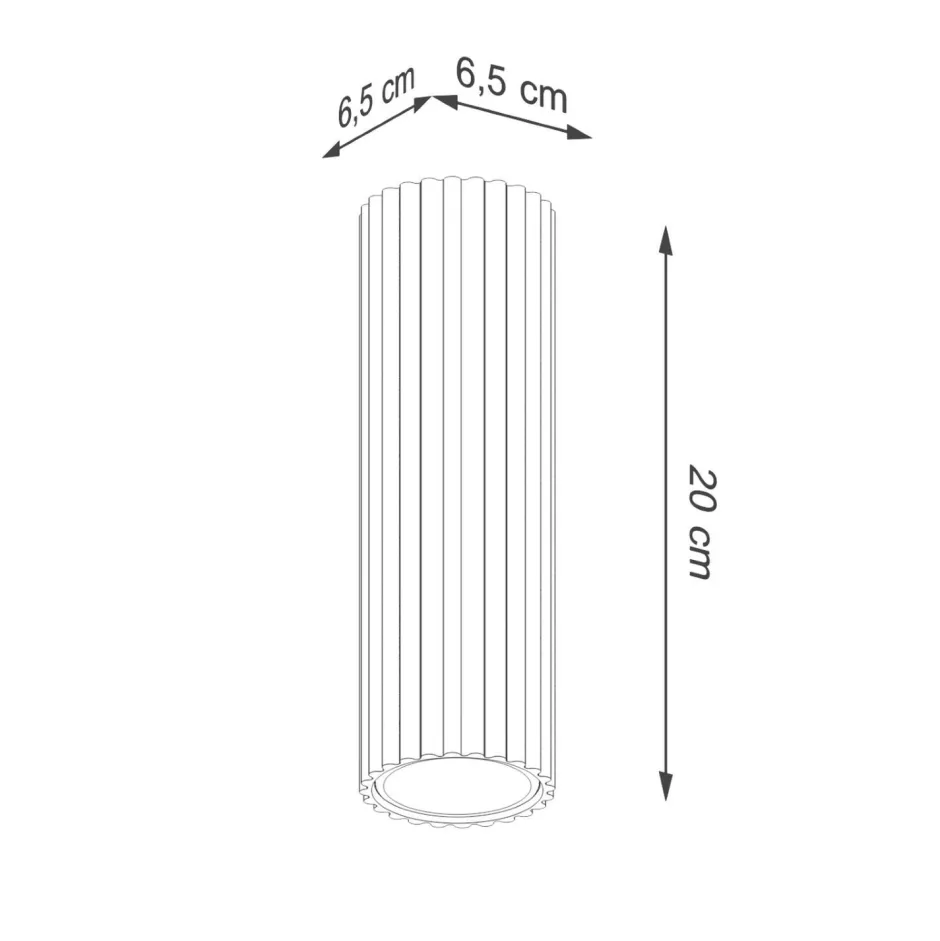 Flurlampen|Küchenlampen*Sollux Aufputz Deckenspot GU10 Ø 6,5 cm H: 20 cm in Creme Modern Alu