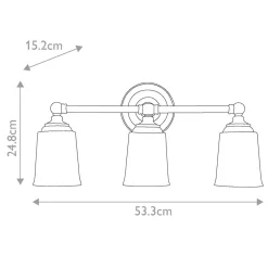 Elstead Bad Lampe Spiegel 53,3 cm breit IP44 mit 3x G9 LED 3000 K warm< Wandleuchten|Badezimmer Lampe