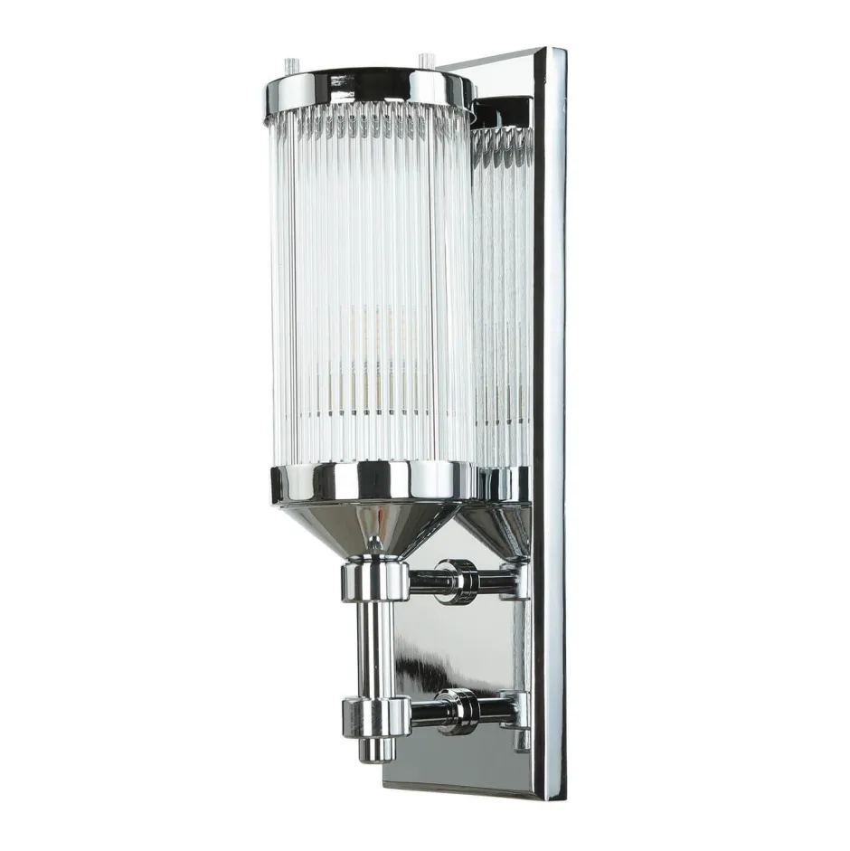 Glaslampen|Designerlampen*Elstead Bad Wandlampe in Chrom IP44 Design Leuchte ERVA