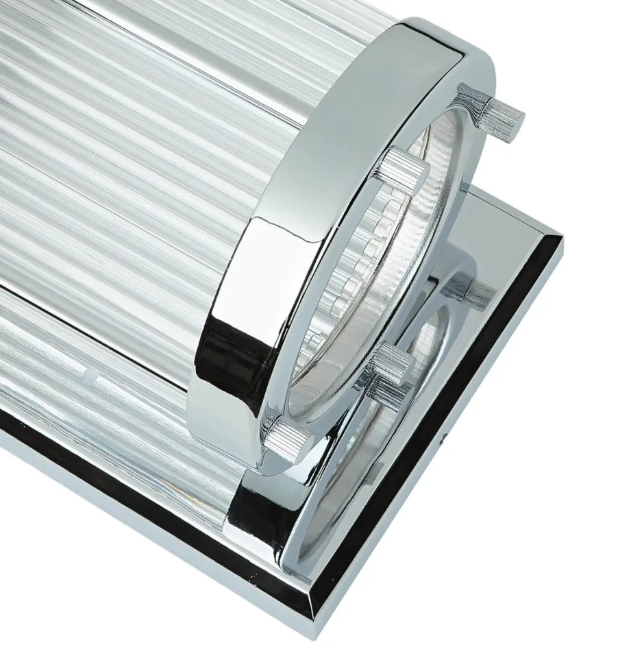 Glaslampen|Designerlampen*Elstead Bad Wandlampe in Chrom IP44 Design Leuchte ERVA