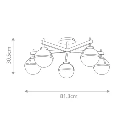 Elstead Badezimmerlampe Decke Glas Metall E14 IP44 81,3 cm breit< Deckenleuchten|Badezimmer Lampe