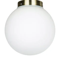 Wohnzimmerlampen|Glaslampen*Easylight Badezimmerlampe Decke in Messing Weiß Glas Kugel