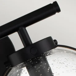 Wandleuchten|Badezimmer Lampe*Elstead Badezimmerlampe Glas Metall IP44 38,1 cm breit Schwarz