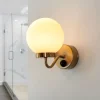 Kugellampen|Jugendstil Lampen*Easylight Badezimmerlampe IP44 mit Schalter in Messing Weiß