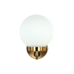 Kugellampen|Jugendstil Lampen*Easylight Badezimmerlampe IP44 mit Schalter in Messing Weiß