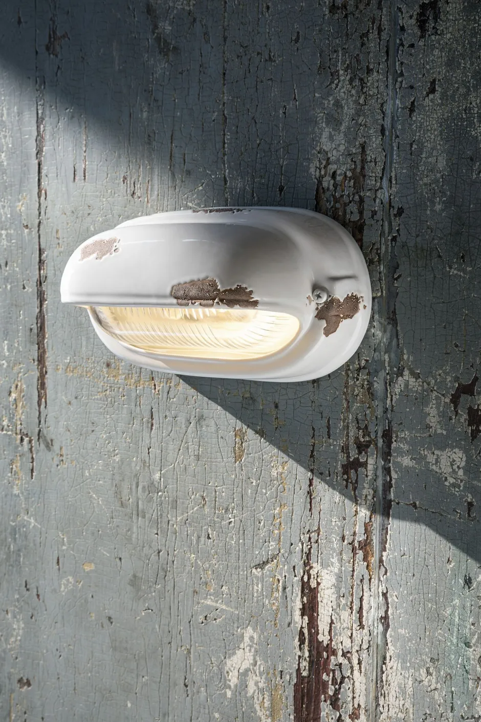 Wohnzimmerlampen|Glaslampen*Ferroluce Badezimmerlampe Keramik Glas B: 24 cm Weiß Shabby Antik