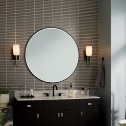 Wandleuchten|Metall Lampen*Elstead Badezimmerlampe LED G9 IP44 Glas Metall H: 33,8 cm 3000 K