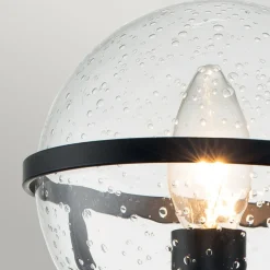 Elstead Badezimmerlampe Metall Glas IP44 40,3 cm hoch Schwarz< Wandleuchten|Badezimmer Lampe