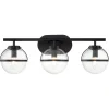 Elstead Badezimmerlampe Schwarz Metall Glas 60,6 cm breit IP44 Wand< Wandleuchten|Badezimmer Lampe
