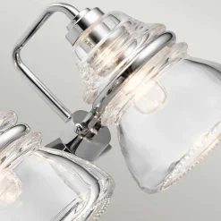 Wandleuchten|Badezimmer Lampe*Elstead Badezimmerlampe Spiegel Metall Glas 55,9 cm breit IP44 G9 LED