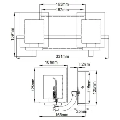 Elstead Badezimmerlampe Wand 33,1 cm breit IP44 G9 LED 3000 K< Wandleuchten|Badezimmer Lampe