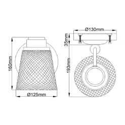Wandleuchten|Badezimmer Lampe*Elstead Badezimmerlampe Wand mit LED G9 IP44 16 cm hoch Metall Glas