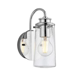 Küchenlampen|Metall Lampen*Elstead Badezimmerleuchte E27 IP44 H: 24,4 cm Metall Glas