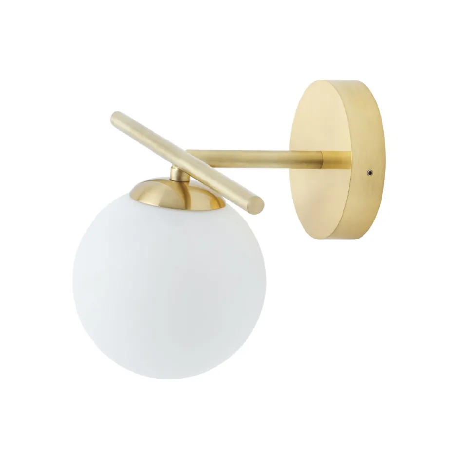 Wandleuchten|Badezimmer Lampe*Nowodvorski Badezimmerleuchte Kugelschirm G9 IP44 in Messing Weiß